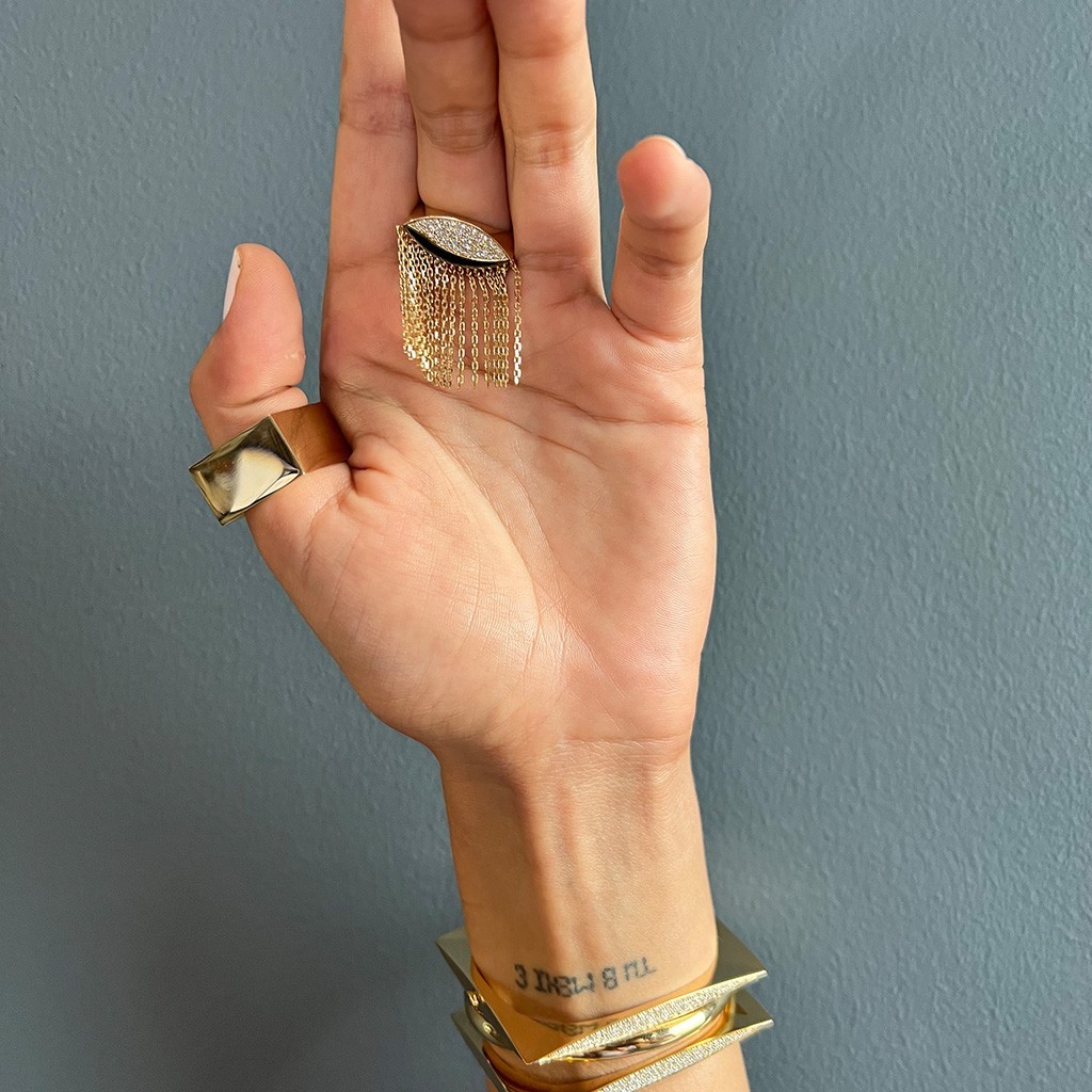 Buy KRYSTALZ Turkish Evil Eye Gold Plated Adjustable Ring for Women & Girl  Open Wrap Reiki Healing Cubic Zirconia Ring for Girlfriend/bestfriend  (Style - 1, Metal) at Amazon.in